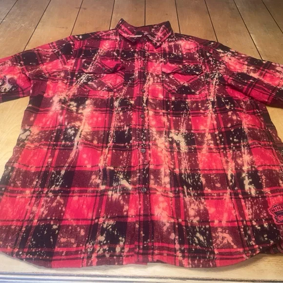 Angry Minnow Co Bleached Buffalo Plaid Soft Brushed Flannel Size XXL “Coffee” - Picture 1 of 16